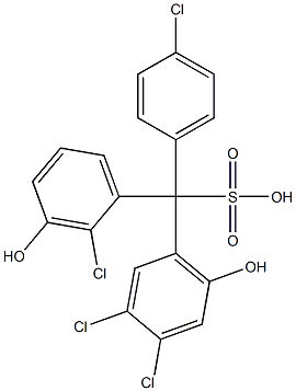 (4-Chlorophenyl)(2-chloro-3-hydroxyphenyl)(3,4-dichloro-6-hydroxyphenyl)methanesulfonic acid 구조식 이미지