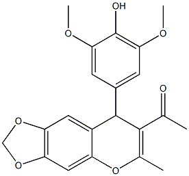 1-[8-(4-Hydroxy-3,5-dimethoxyphenyl)-6-methyl-8H-1,3-dioxolo[4,5-g][1]benzopyran-7-yl]ethanone 구조식 이미지