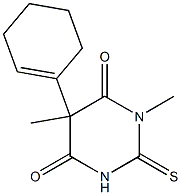 1,2-Dihydro-2-thioxo-5-(1-cyclohexenyl)-1,5-dimethylpyrimidine-4,6(3H,5H)-dione 구조식 이미지