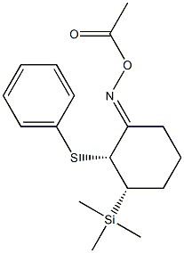(1S,2R)-1-(Trimethylsilyl)-2-(phenylthio)-3-(acetoxyimino)cyclohexane 구조식 이미지