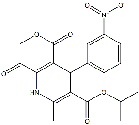 2-Formyl-4-(3-nitrophenyl)-6-methyl-1,4-dihydropyridine-3,5-dicarboxylic acid 3-methyl 5-isopropyl ester Structure