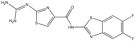 2-(Diaminomethyleneamino)-N-(5,6-difluoro-2-benzothiazolyl)thiazole-4-carboxamide Structure