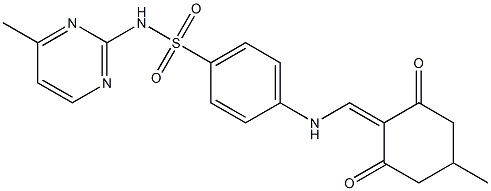 5-Methyl-2-(((4-(((4-methylpyrimidin-2-yl)amino)sulfonyl)phenyl)amino)methylene)cyclohexane-1,3-dione 구조식 이미지