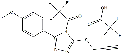 2,2,2-Trifluoro-1-(5-(4-methoxyphenyl)-2-prop-2-ynylthio(1,3,4-triazolyl))ethan-1-one, 2,2,2-trifluoroacetic acid 구조식 이미지
