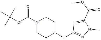 tert-butyl 4-(5-(methoxycarbonyl)-1-methyl-1H-pyrazol-3-yloxy)piperidine-1-carboxylate Structure