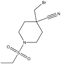 4-(bromomethyl)-1-(ethylsulfonyl)piperidine-4-carbonitrile 구조식 이미지