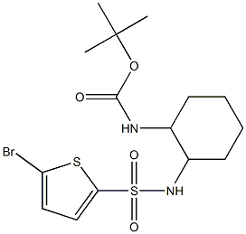 [2-(5-Bromo-thiophene-2-sulfonylamino)-cyclohexyl]-carbamic acid tert-butyl ester 구조식 이미지