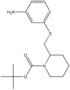 2-(3-Amino-phenylsulfanylmethyl)-piperidine-1-carboxylic acid tert-butyl ester Structure