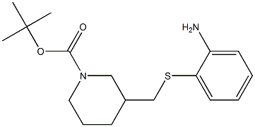 3-(2-Amino-phenylsulfanylmethyl)-piperidine-1-carboxylic acid tert-butyl ester 구조식 이미지