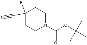 tert-butyl 4-cyano-4-fluoropiperidine-1-carboxylate 구조식 이미지