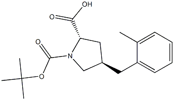 trans-N-Boc-4-(2-Methylbenzyl)-L-proline, 95% Structure