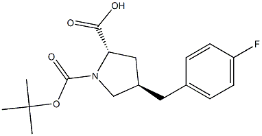 trans-N-Boc-4-(4-fluorobenzyl)-L-proline, 95% 구조식 이미지