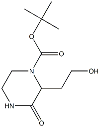 tert-butyl 2-(2-hydroxyethyl)-3-oxopiperazine-1-carboxylate Structure