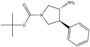 (+/-)-trans-tert-Butyl 3-amino-4-phenylpyrrolidine-1-carboxylate 구조식 이미지