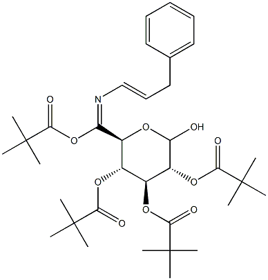 N-(Phenyl-1-propenyl)imino-2,3,4,6-tetra-O-pivaloyl-D-glucopyranoside Structure