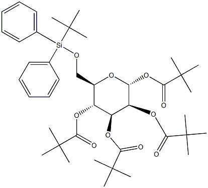 1,2,3,4-Tetra-O-pivaloyl-6-O-(tert-butyldiphenylsilyl)-a-D-mannopyranose 구조식 이미지