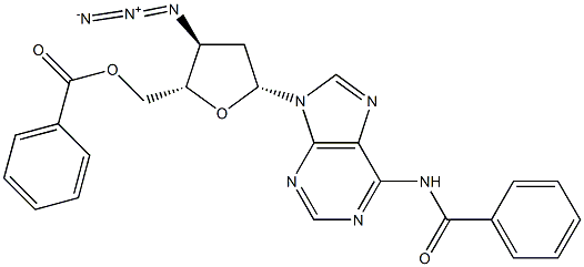 3'-Azido-N6-benzoyl-5'-O-benzoyl-2',3'-dideoxyadenosine 구조식 이미지