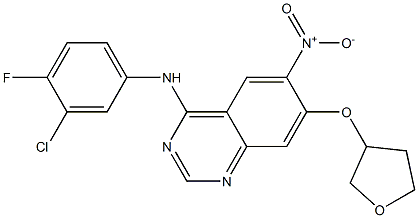 (3-Chloro-4-fluoro-phenyl)-[6-nitro-7-(tetrahydro-furan-3-yloxy)-quinazolin-4-yl]-amine Structure