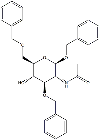 Benzyl 2-acetamido-3,6-di-O-benzyl-2-deoxy-b-D-glucopyranoside 구조식 이미지