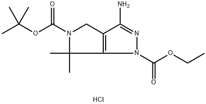 5-(tert-Butyl) 1-ethyl 3-amino-6,6-dimethyl-4,6-dihydropyrrolo[3,4-c]pyrazole-1,5-dicarboxylate hydrochloride Structure
