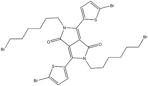 2,5-Bis-(6-bromo-hexyl)-3,6-bis-(5-bromo-thiophen-2-yl)-2,5-dihydro-pyrrolo[3,4-c]pyrrole-1,4-dione Structure