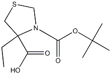 (RS)-3-tert-butyl 4-ethyl thiazolidine-3,4-dicarboxylate Structure