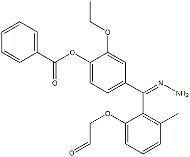 2-ETHOXY-4-(2-((3-METHYLPHENOXY)ACETYL)CARBOHYDRAZONOYL)PHENYL BENZOATE Structure