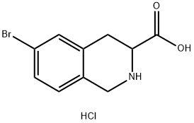 6-bromo-1,2,3,4-tetrahydroisoquinoline-3-carboxylic acid hydrochloride Structure