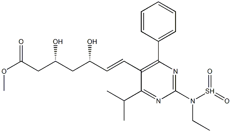 (3R,5S,E)-methyl 3,5-dihydroxy-7-(4-isopropyl-2-(N-methylmethyl sulfonamido)-6-phenylpyrimidin-5-yl)hept-6-enoate Structure