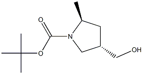 tert-butyl (2S,4S)-4-(hydroxymethyl)-2-methylpyrrolidine-1-carboxylate Structure