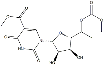 Methyl 5-Dimethoxycarbonyl Uridine 구조식 이미지