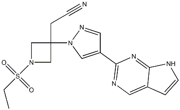 2-(3-(4-(7H-Pyrrolo[2,3-d]pyrimidin-2-yl)-1H-pyrazol-1-yl)-1-(ethylsulfonyl)azetidin-3-yl)acetonitrile Structure