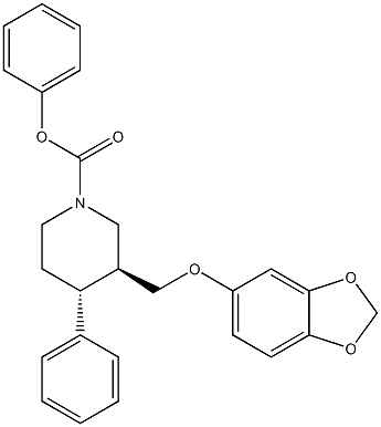 (3S,4R)-phenyl 3-((benzo[d][1,3]dioxol-5-yloxy)methyl)-4-phenyl piperidine-1-carboxylate Structure