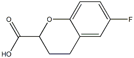 6-fluoro-3,4-dihydro-2H-1-benzopyran-2-carboxylic acid 구조식 이미지