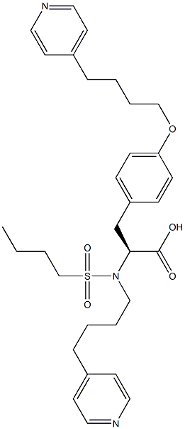 (S)-3-(4-(4-(pyridin-4-yl)butoxy)phenyl)-2-(N-(4-(pyridin-4-yl)butyl)butylsulfonamido)propanoic acid Structure