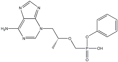 phenyl hydrogen ((((R)-1-(6-amino-3H-purin-3-yl)propan-2-yl)oxy)methyl)phosphonate 구조식 이미지