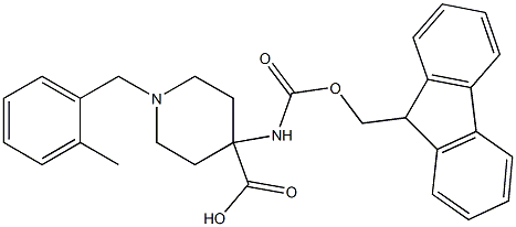 4-(((9H-FLUOREN-9-YL)METHOXY)CARBONYLAMINO)-1-(2-METHYLBENZYL)PIPERIDINE-4-CARBOXYLIC ACID 구조식 이미지