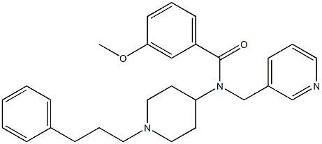 3-METHOXY-N-[1-(3-PHENYLPROPYL)PIPERIDIN-4-YL]-N-(PYRIDIN-3-YLMETHYL)BENZAMIDE Structure