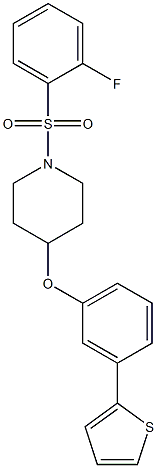 1-[(2-FLUOROPHENYL)SULFONYL]-4-[3-(2-THIENYL)PHENOXY]PIPERIDINE Structure