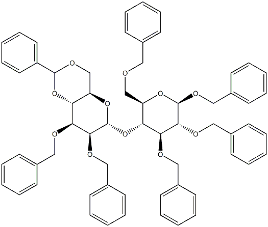 1,2,3,6-Tetra-O-benzyl-4-O-(2,3-di-O-benzyl-4,6-O-benzylidene-a-D-mannopyranosyl)-b-D-glucopyranoside Structure