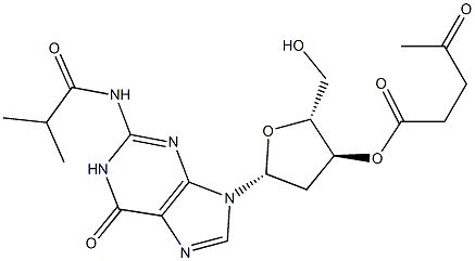 N2-Isobutyryl-3'-O-levulinoyl-2'-deoxyguanosine 구조식 이미지