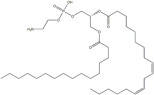 1-hexadecanoyl-2-(9Z,12Z-octadecadienoyl)-sn-glycero-3-phosphoethanolamine Structure