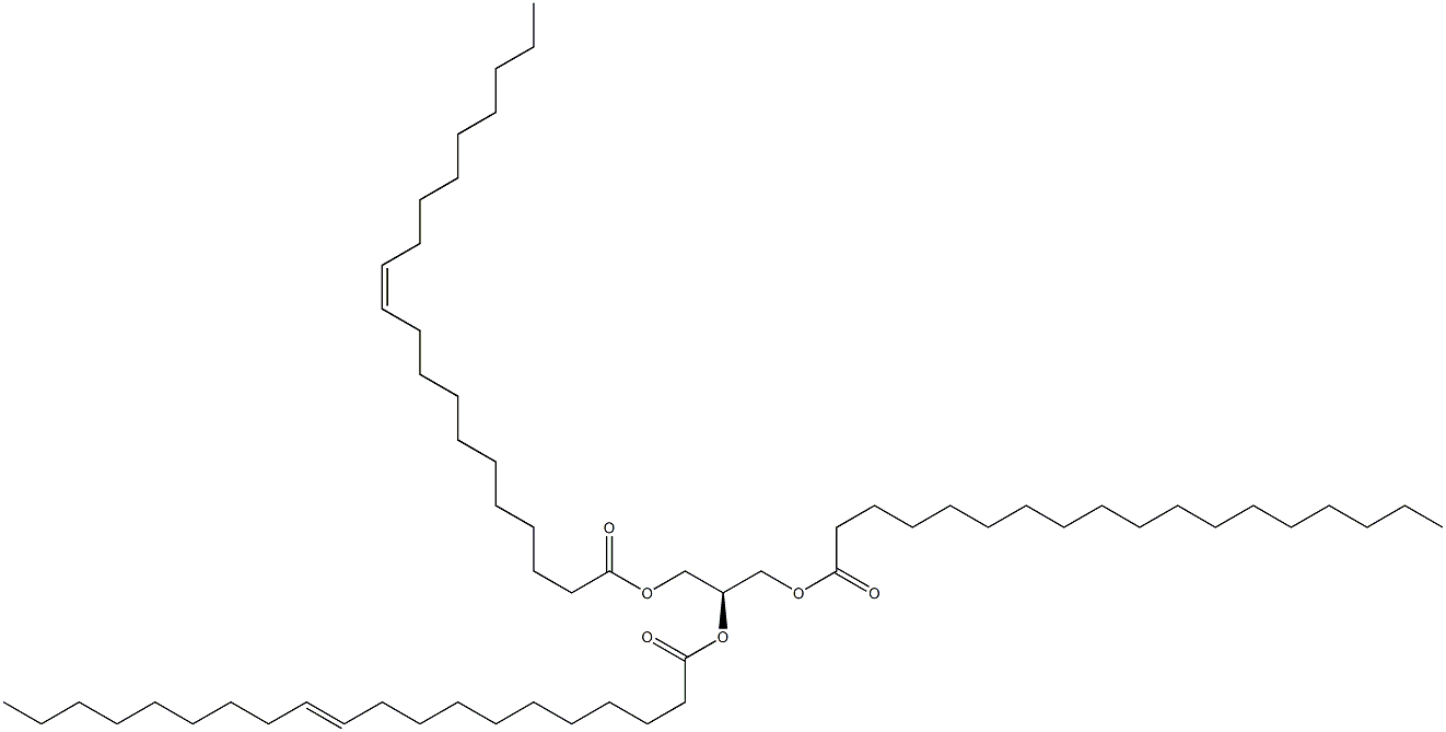 1-octadecanoyl-2,3-di-(11Z-eicosenoyl)-sn-glycerol 구조식 이미지