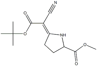 Acetic acid, 2-cyano-2-(5-carbmethoxypyrrolidine-2-ylidene)-, t-butyl  ester 구조식 이미지