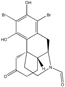 Morphinan-6-one, 1,3-dibromo-N-formyl-2,4-dihydroxy- 구조식 이미지