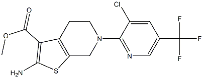 Methyl 2-amino-6-[3-chloro-5-(trifluoromethyl)pyrid-2-yl]-4,5,6,7-tetrahydrothieno[2,3-c]pyridine-3-carboxylate 97% 구조식 이미지