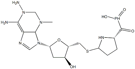 1-amino-3-(methyl-(5'-deoxy-5'-adenosyl)thio)propylphosphinic acid 구조식 이미지