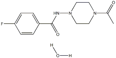 N-(4-acetyl-1-piperazinyl) -4-fluorobenzamide monohydrate 구조식 이미지