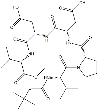 tert-butoxycarbonyl-valyl-prolyl-aspartyl-aspartyl-valine methyl ester Structure