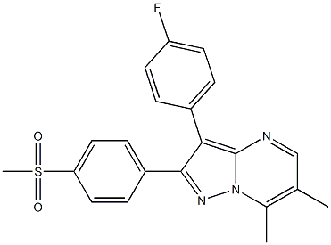 3-(4-fluorophenyl)-6,7-dimethyl-2-(4-methylsulfonylphenyl)pyrazolo(1,5-a)pyrimidine 구조식 이미지